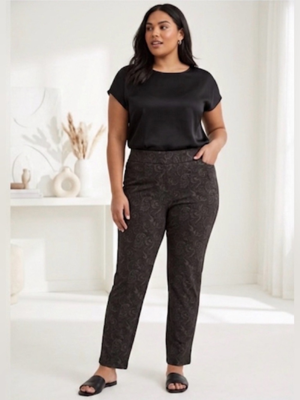 Laura Paisley Pull On Pants